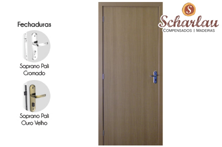Porta interna acabada com pintura UV | Padrão Carvalho Porta interna acabada com pintura UV | Padrão Carvalho | Compensados e Madeiras Scharlau Ltda