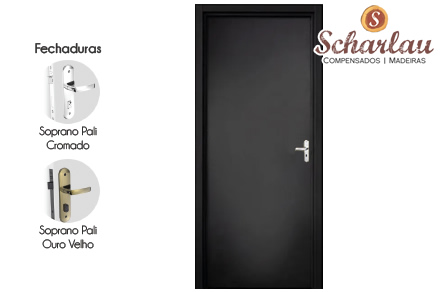 Porta interna acabada com pintura UV | Padrão Preta Porta interna acabada com pintura UV | Padrão Preta | Compensados e Madeiras Scharlau Ltda