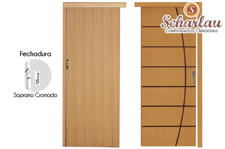 Porta interna montada com Sistema de Correr Porta interna montada com Sistema de Correr | Compensados e Madeiras Scharlau Ltda